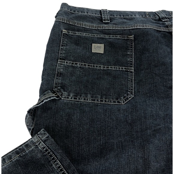 Lee Dungarees Mens Carpenter Jeans 54x32 Blue Denim Workwear Utility Hammer Loop - Picture 10 of 11